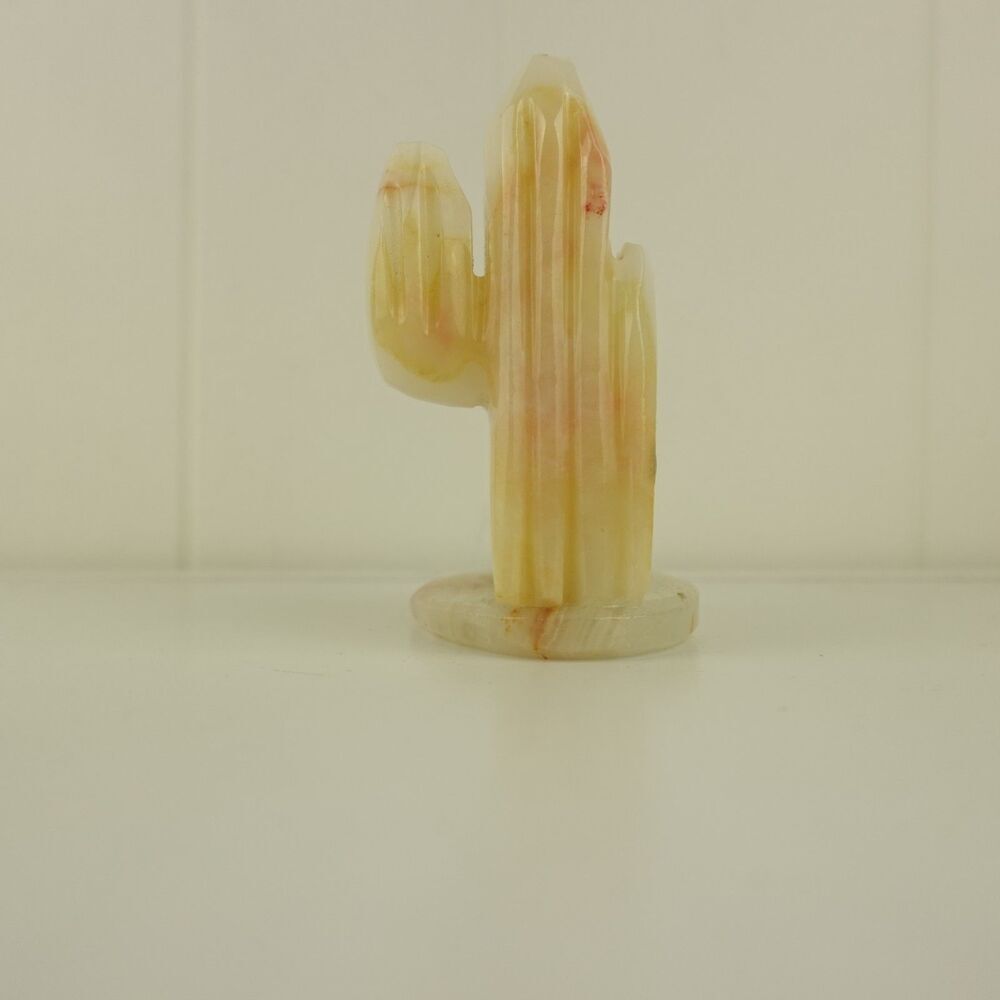 Mexican Carved Onyx Bookend Cactus Sombrero Siesta Vintage - Picture 3 of 13